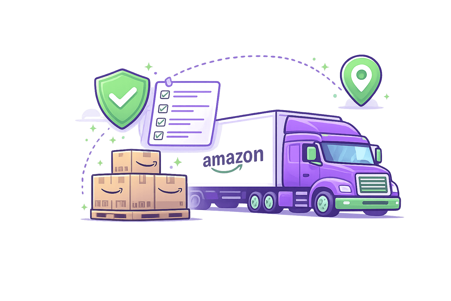 Cargors carrier delivering pallets to an Amazon fulfilment centre