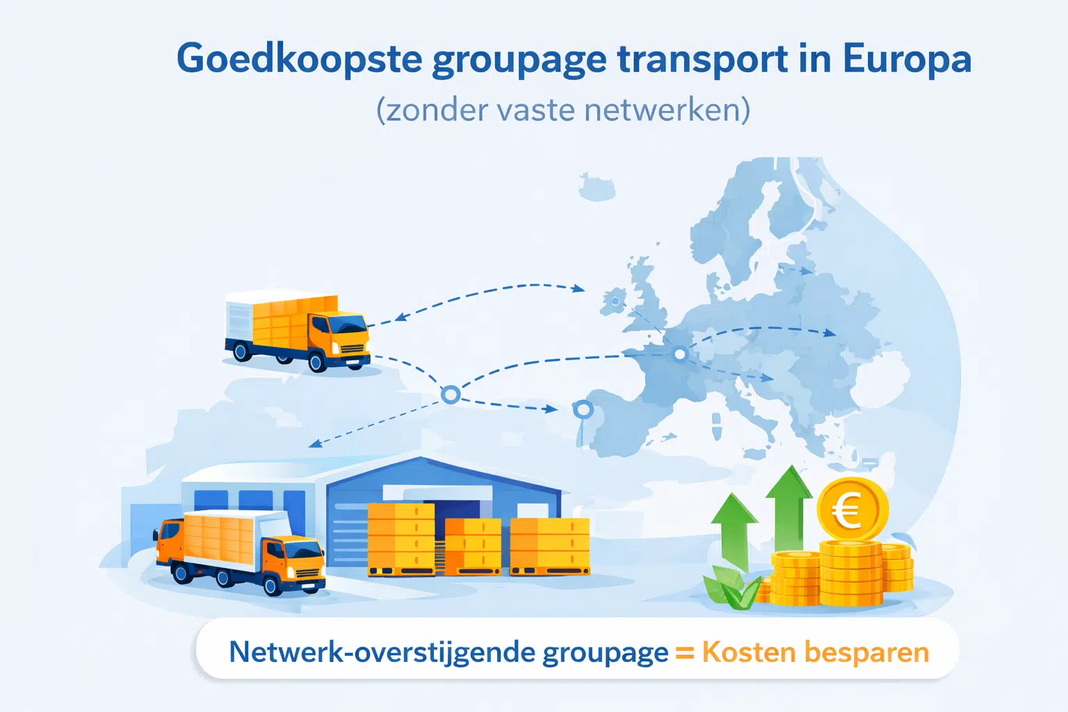 Cheapest groupage transport Europe flexible routes without fixed networks