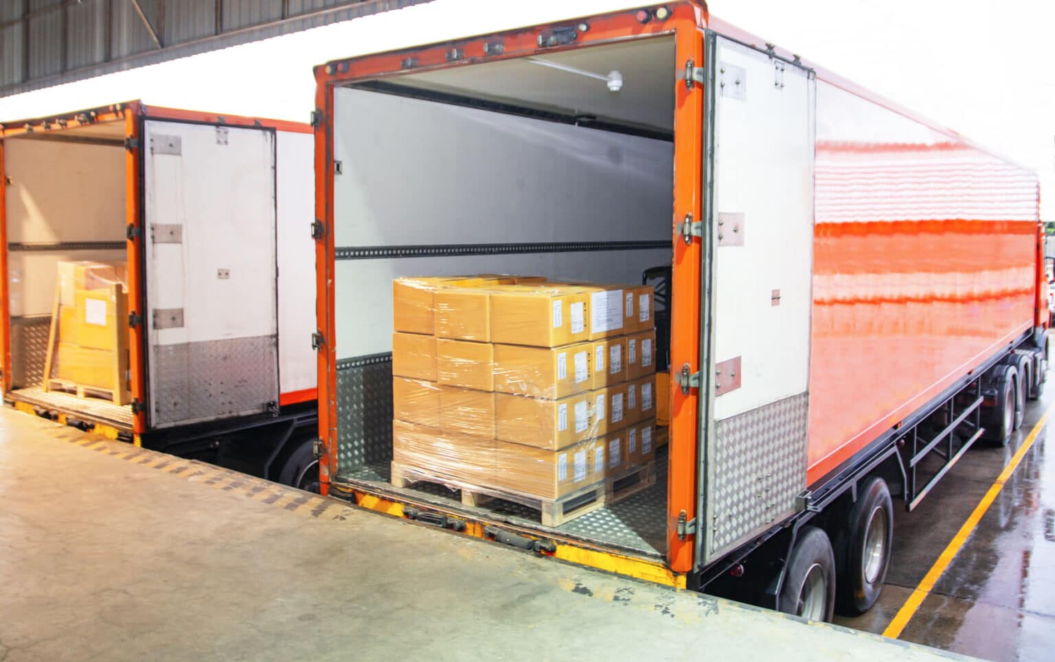 Unloading at truck for transport to Italy