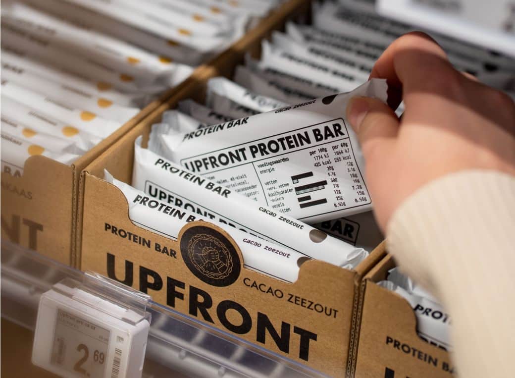 Upfront protein bars efficient pallet shipping